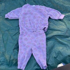 Purple Floral Baby Outfit